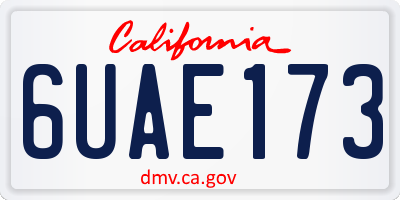 CA license plate 6UAE173