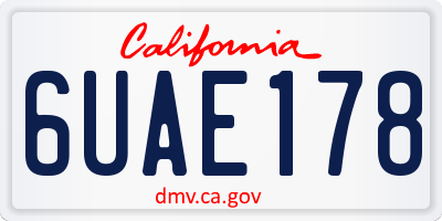 CA license plate 6UAE178