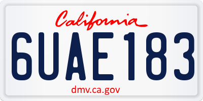 CA license plate 6UAE183