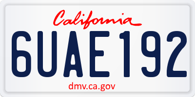CA license plate 6UAE192