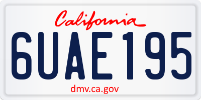CA license plate 6UAE195