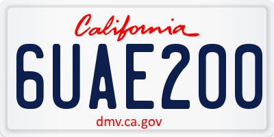 CA license plate 6UAE200