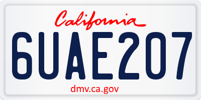 CA license plate 6UAE207