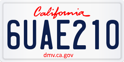 CA license plate 6UAE210