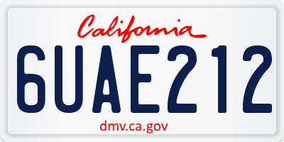 CA license plate 6UAE212