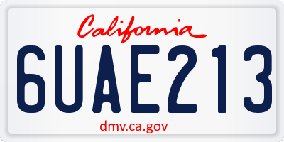 CA license plate 6UAE213