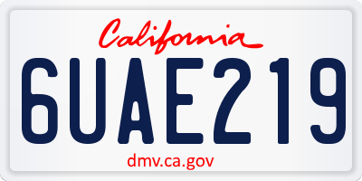 CA license plate 6UAE219