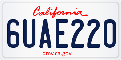 CA license plate 6UAE220