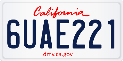 CA license plate 6UAE221