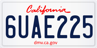 CA license plate 6UAE225