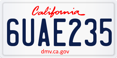 CA license plate 6UAE235
