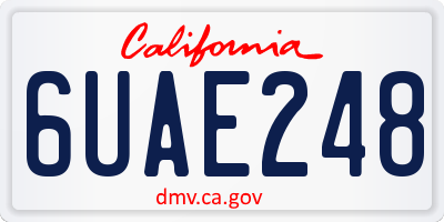 CA license plate 6UAE248