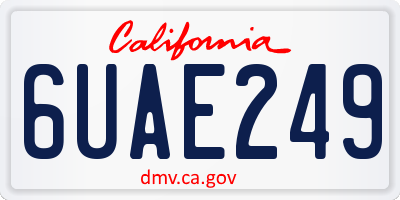 CA license plate 6UAE249