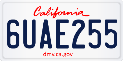 CA license plate 6UAE255