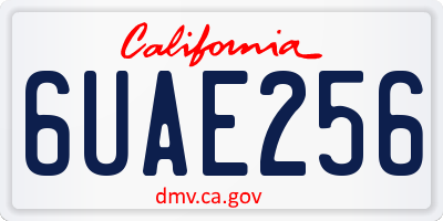 CA license plate 6UAE256