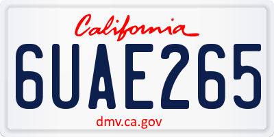 CA license plate 6UAE265