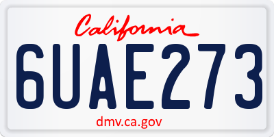 CA license plate 6UAE273