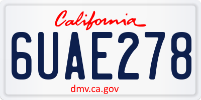 CA license plate 6UAE278