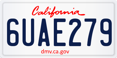 CA license plate 6UAE279