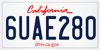 CA license plate 6UAE280
