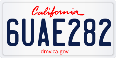 CA license plate 6UAE282
