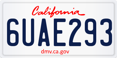 CA license plate 6UAE293