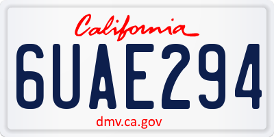 CA license plate 6UAE294