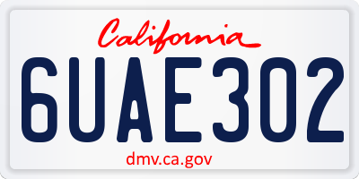 CA license plate 6UAE302