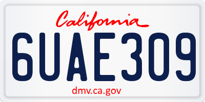 CA license plate 6UAE309