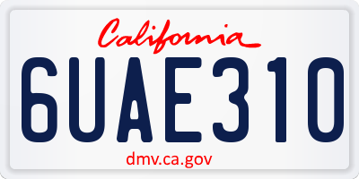 CA license plate 6UAE310