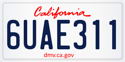 CA license plate 6UAE311