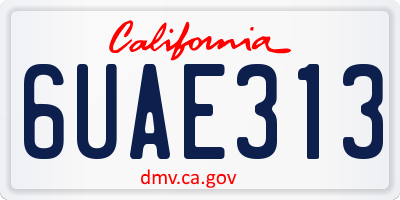 CA license plate 6UAE313