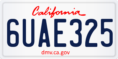 CA license plate 6UAE325