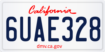 CA license plate 6UAE328