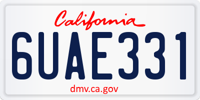 CA license plate 6UAE331
