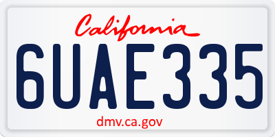 CA license plate 6UAE335