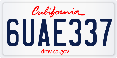 CA license plate 6UAE337
