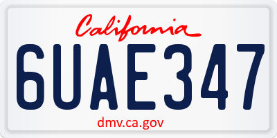 CA license plate 6UAE347