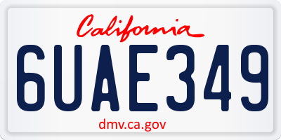 CA license plate 6UAE349