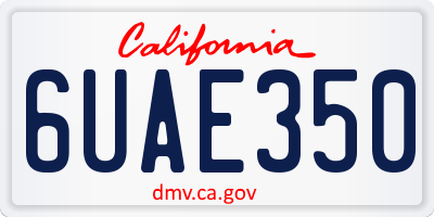CA license plate 6UAE350