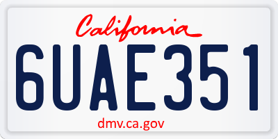 CA license plate 6UAE351