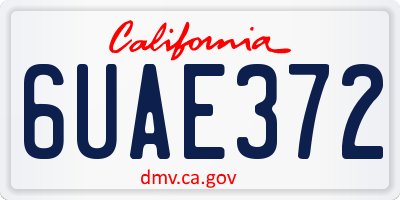 CA license plate 6UAE372