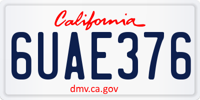 CA license plate 6UAE376