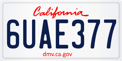 CA license plate 6UAE377