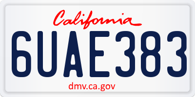 CA license plate 6UAE383