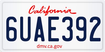 CA license plate 6UAE392