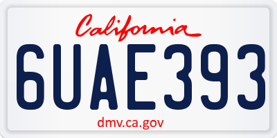 CA license plate 6UAE393