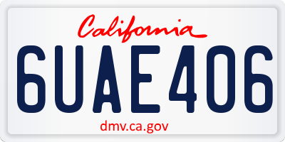 CA license plate 6UAE406