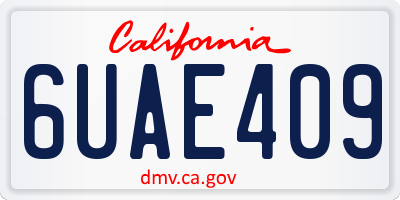 CA license plate 6UAE409