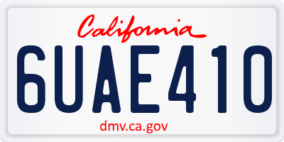 CA license plate 6UAE410